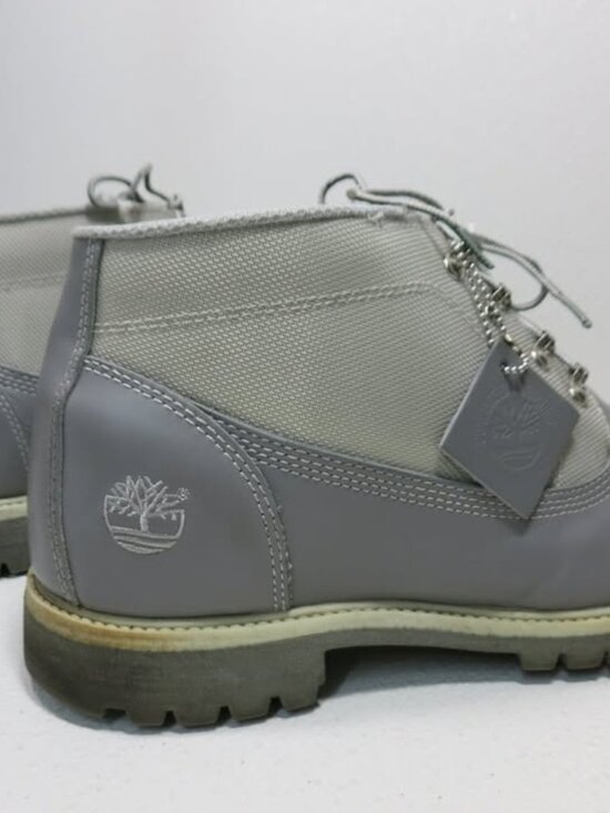 Timberland Men\'s Boot Style 28008 Grey Silver Leather Canvas Footwear Sz 13 M main image 6